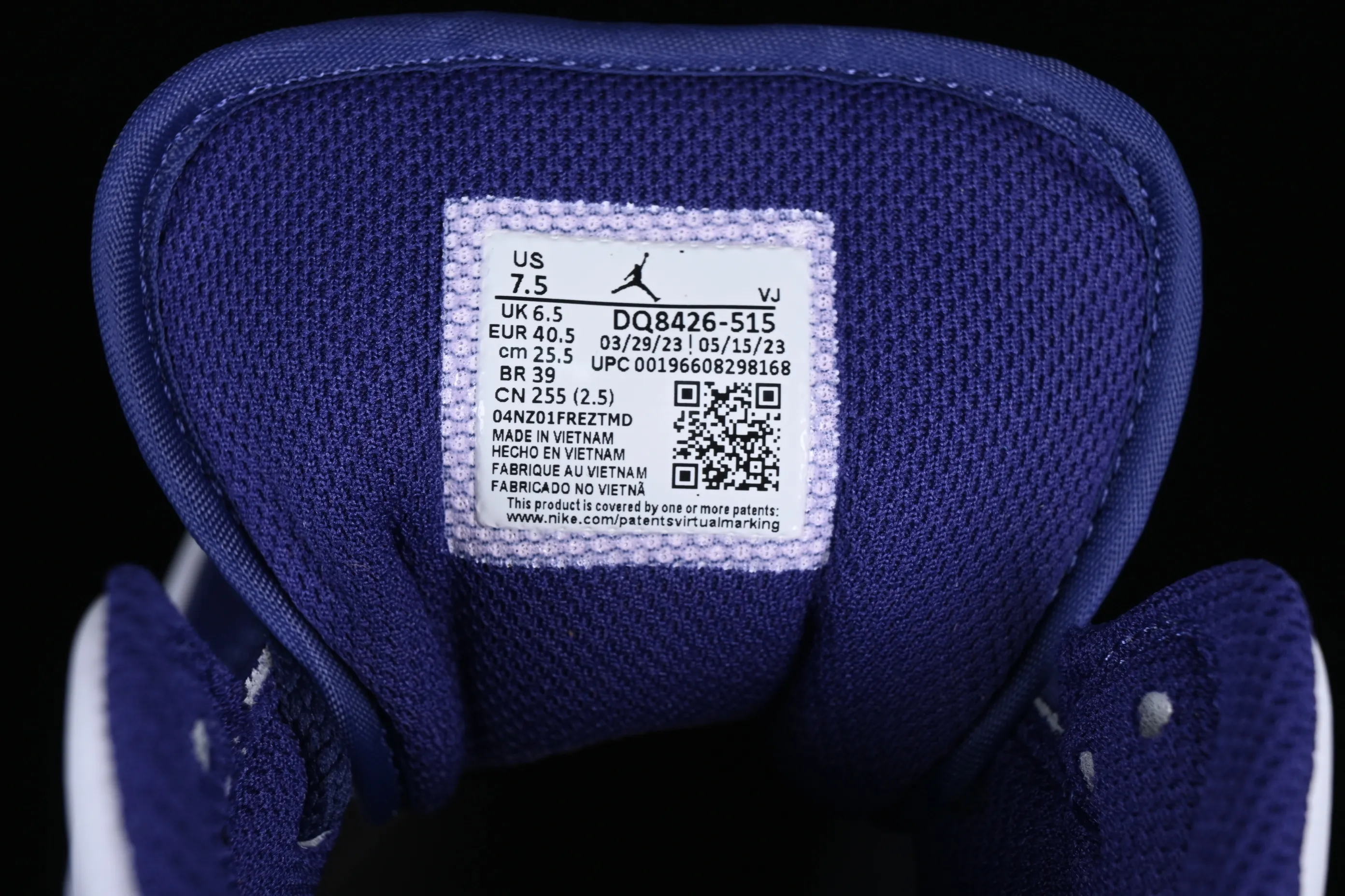 All categories Air Jordan Jordan series basketball shoes Air Jordan 1 Mid Air Jordan 1 Mid AJ1 Joe 1 white and purple mid-top cultural and casual sneakers DQ8426-515